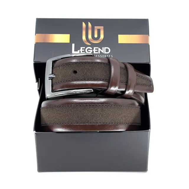 Καφέ Ζώνη P.U. Leather Τύπου Suede 3,5 cm 2