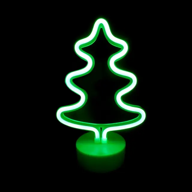 AcaLight Offer ΔΕΝΤΡΟ, 44 NEON LED ΛΑΜΠΑΚΙΑ ΜΕ ΜΠΑΤΑΡΙΑ (3xAA)/USB, ΠΡΑΣΙΝΟ, IP20, 19x10x26cm