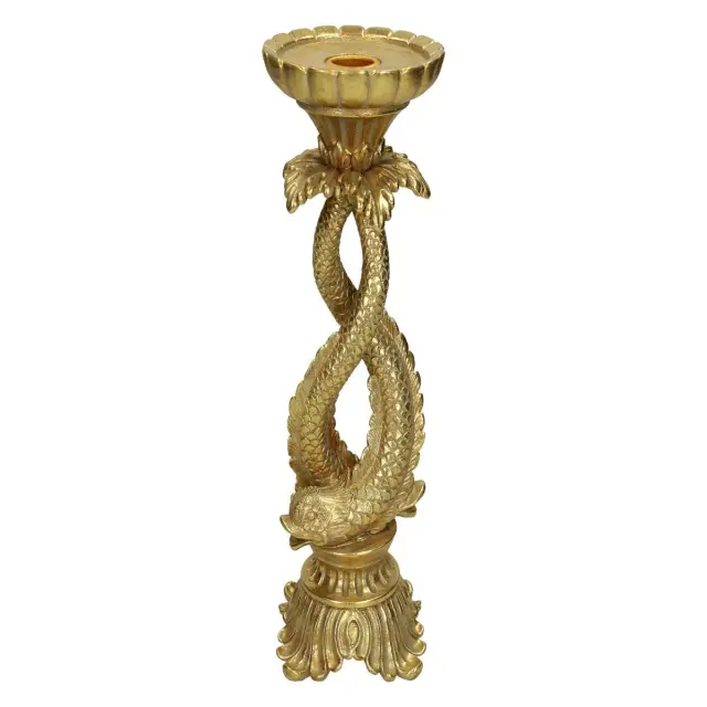 Κηροπήγιο Ψάρι Χρυσό Polyresin 10.5x10.5x27cm 2