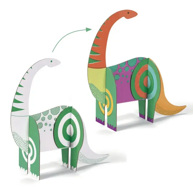 Djeco DIY Κατασκευάζω Και Χρωματίζω 3D Δεινόσαυρους (5+ ετών) 08004 2