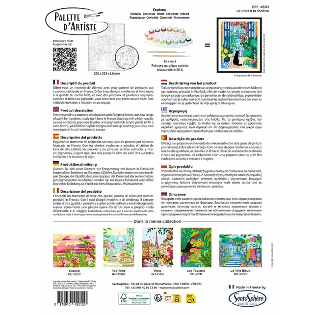 SentoSphere PALETTE D'ARTISTE Paint by Numbers - Γάτα στο Παράθυρο 028-45212 3