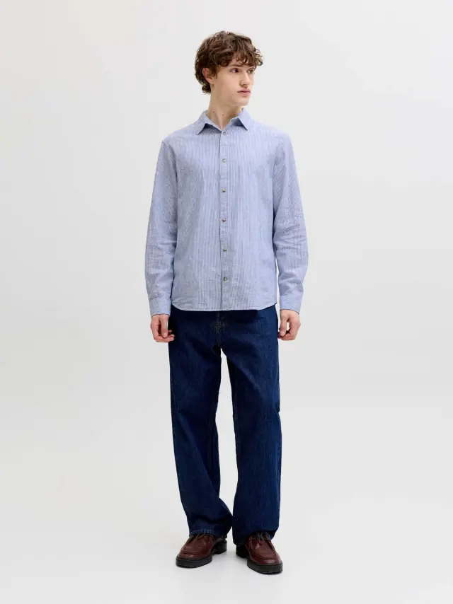 JJESUMMER LINEN BLEND SHIRT L/S SN Infinity 2