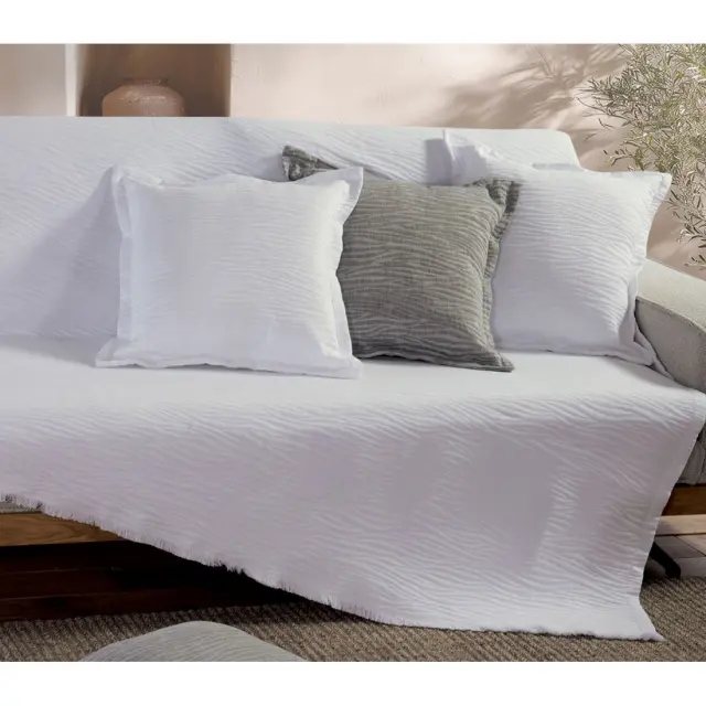 ΡΙΧΤΑΡΙ ΤΡΙΘΕΣΙΟΥ ΚΑΝΑΠΕ ZEBRA 170X300 NEF-NEF HOMEWARE, 80% BAMB-20% ΠΟΛ - WHITE (040335)