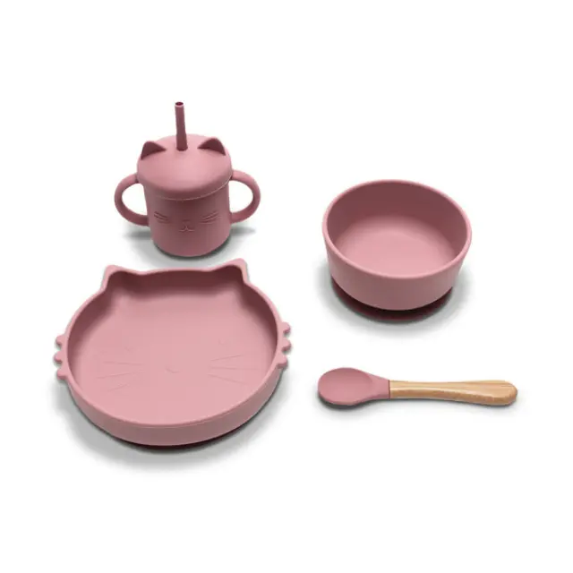 Lorelli Σετ Φαγητού Σιλικόνης 4τμχ. Natural Deep Pink 10230700002