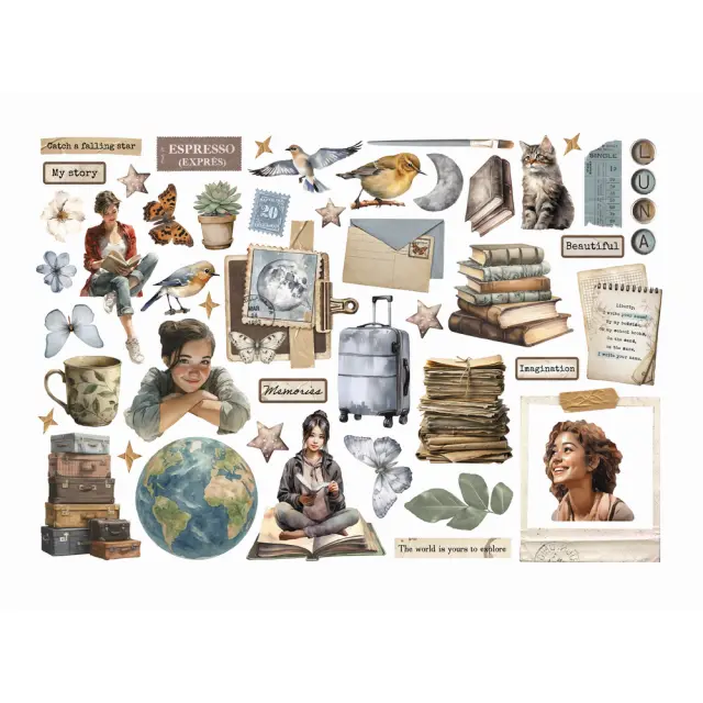 Αυτοκόλλητα Die Cuts-Ephemera Stamperia, Secret Diary 2