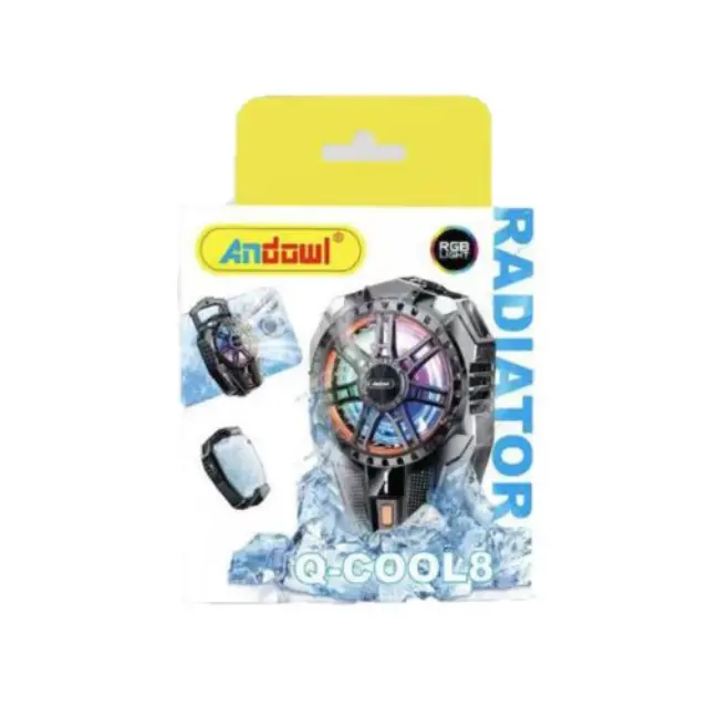 Andowl Ανεμιστηράκι Κινητού με RGB Φωτισμό Q-COOL8