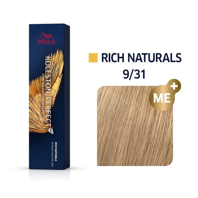 Wella Professionals Koleston Perfect Me+ Rich Naturals 60ml | Απόχρωση 9/31 Ξανθό Πολύ Ανοιχτό Χρυσό Σαντρέ