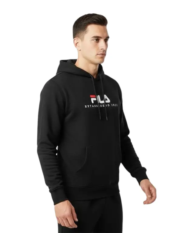 Fila - Ανδρική Μπλούζα Φούτερ Με Κουκούλα Valsera FAU0227-80010 Μαύρο 3