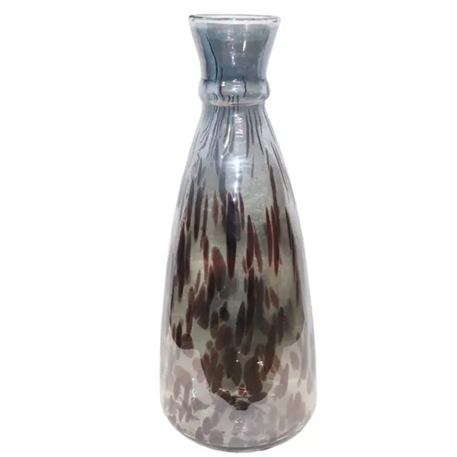 Βάζο drops φυσητό γυαλί διάφανο/μανκο 17x44cm Zaros 26672 IN252