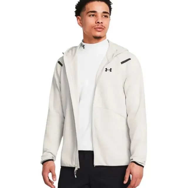 Under Armour Unstoppable Fleece Full-Zip Hoodie (1389352-110) - Λευκό - L