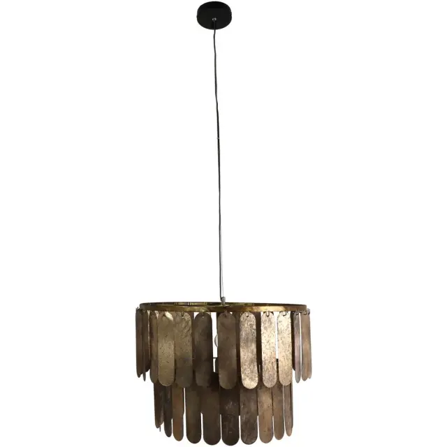 Φωτιστικό Κρεμαστό Καφέ Μέταλλο 54.5x54.5x40cm 2