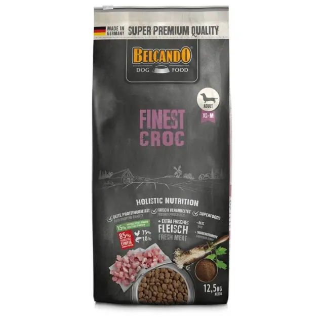Belcando Finest Croc Ξηρά Τροφή για Ενήλικους Σκύλους Μικρόσωμων & Μεσαίων Φυλών με Πουλερικά και Ρύζι 12.5kg