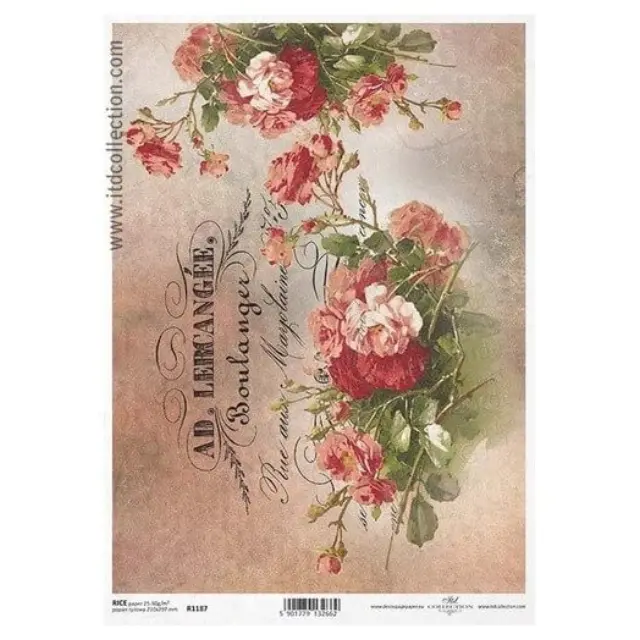 Ριζόχαρτο ITD 21x29cm, Σύνθεση με λουλούδια, R1187
