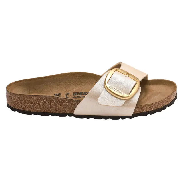 Birkenstock Πέδιλα Γυναικείο Birko-Flor(ανθεκτικό υλικό της Birkenstock-επιτρέπει την επαφή με το νερό) Μπεζ BIR/MADRID BIG BUCKLE 1015279 PEARL W