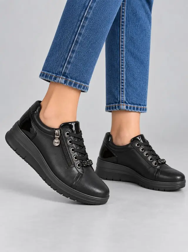 Imac Sneakers Γυναικείο δέρμα Μαύρο IMA/205720 NERO - 41 2