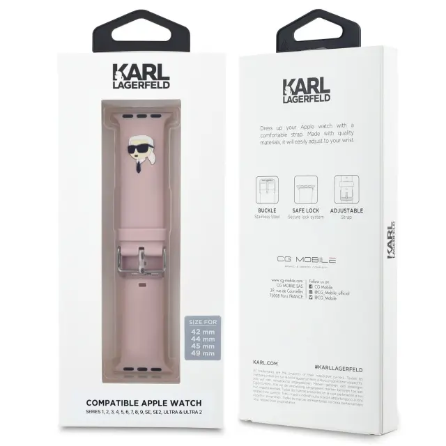 Karl Lagerfeld Karl Head NFT Watch Strap for Apple Watch 42/44/45/46/49 Pink 3