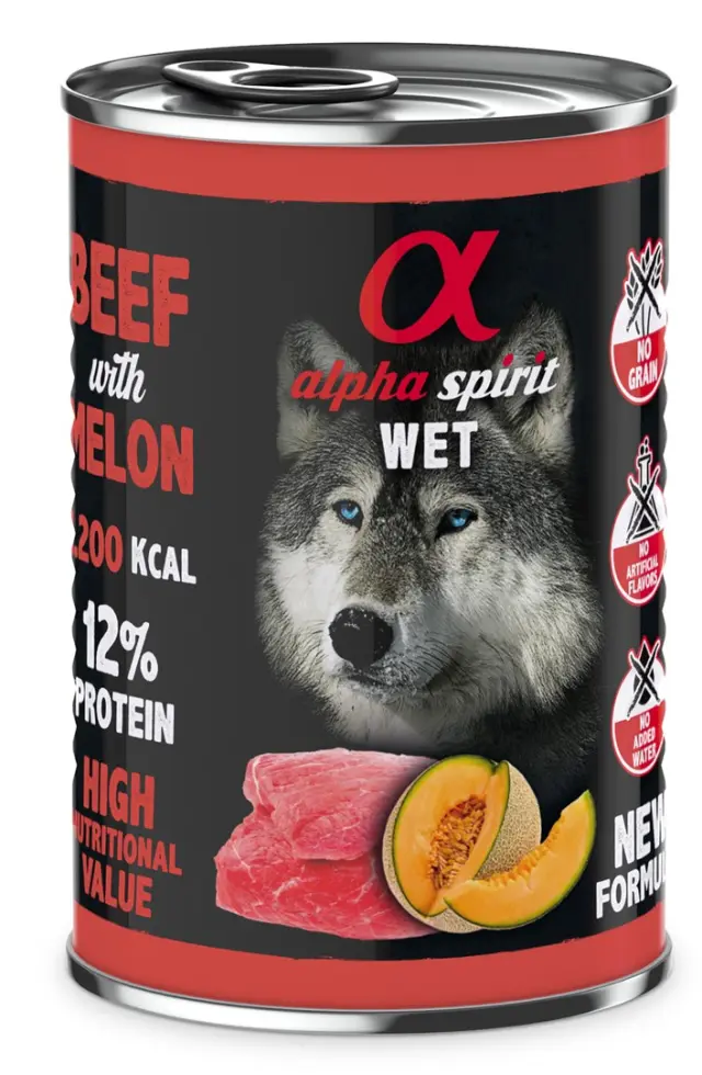 ALPHA SPIRIT WET Ternera con melón - comida húmeda para perros - 400g