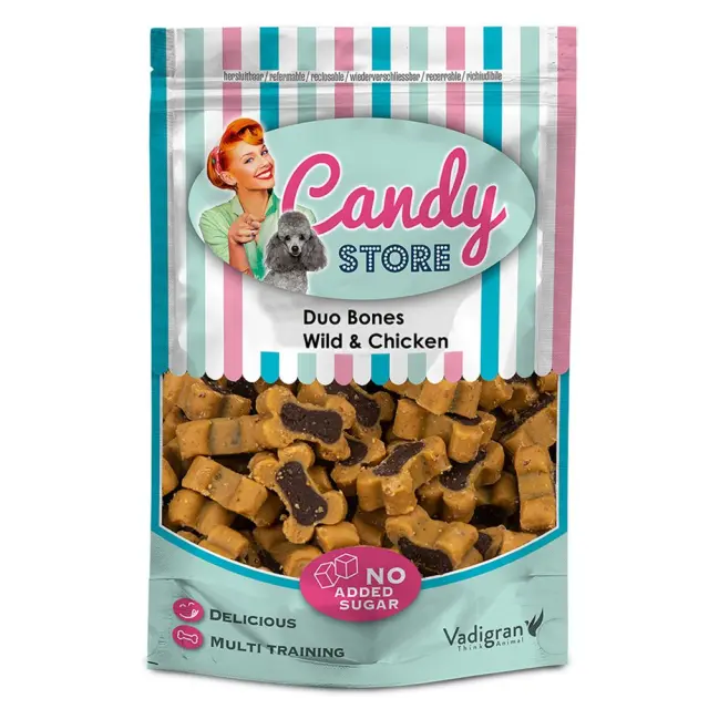 Vadigran Candy Duo Bones Μαλακές Λιχουδιές Ελαφιού & Κοτόπουλο για Σκύλους 180gr