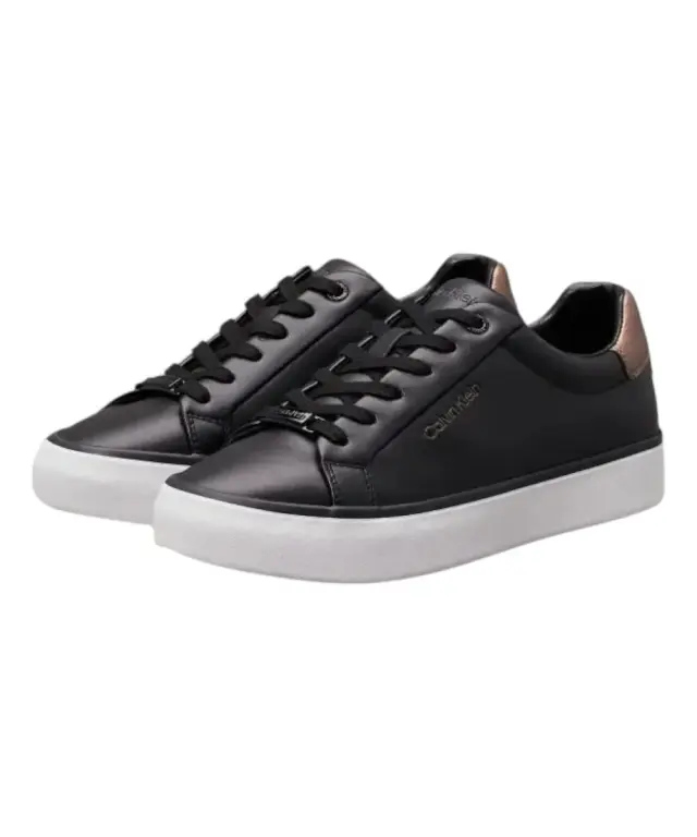Calvin Klein - Δερμάτινα Γυναικεία Sneakers HW0HW02104-0GL Μαύρο Μπρονζέ - 37 3