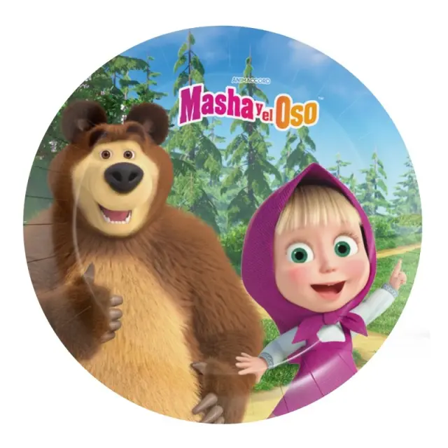 Πιάτα Χάρτινα 23εκ Masha & Orso / 8 τεμ