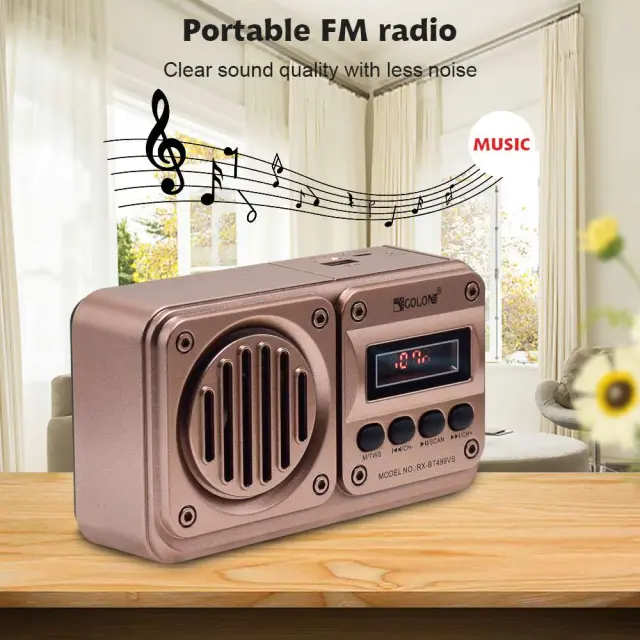 Επαναφορτιζόμενο ραδιόφωνο RD-BT499VS AM / FM BT/USB/TF Card MP3