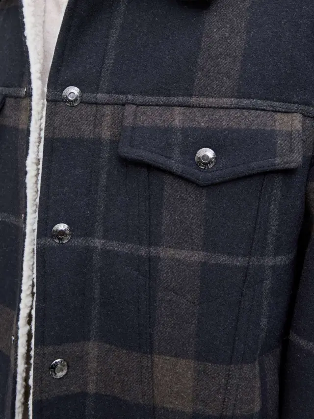 JPRBLUTEXAS WOOL BLEND TRUCKER JACKET SN Dark Navy 3
