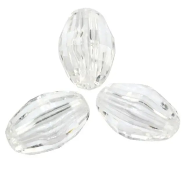 Χάντρα Συνθετική Transparent Faceted Barrel - 12x19mm - 25τεμ