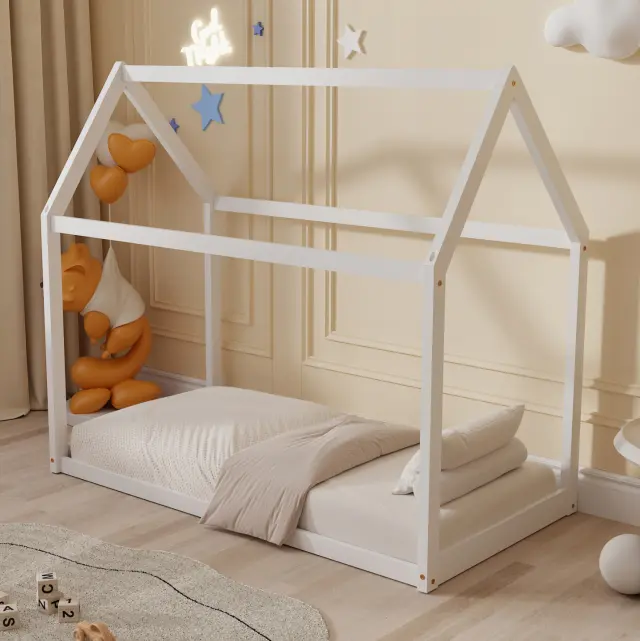 ΚΡΕΒΑΤΙ ΠΑΙΔΙΚΟ FB9678.03 τ.MONTESSORI ΞΥΛΟ ΠΕΥΚΟ ΛΕΥΚΟ- 140x70εκ 2