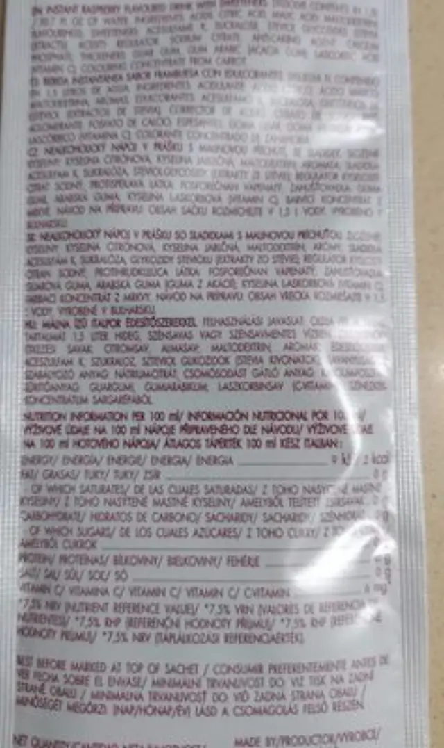BOLERO RASPBERRY - Χυμός Σε Σκόνη για 1,5LT (Κουτί των 12) 9gr 2