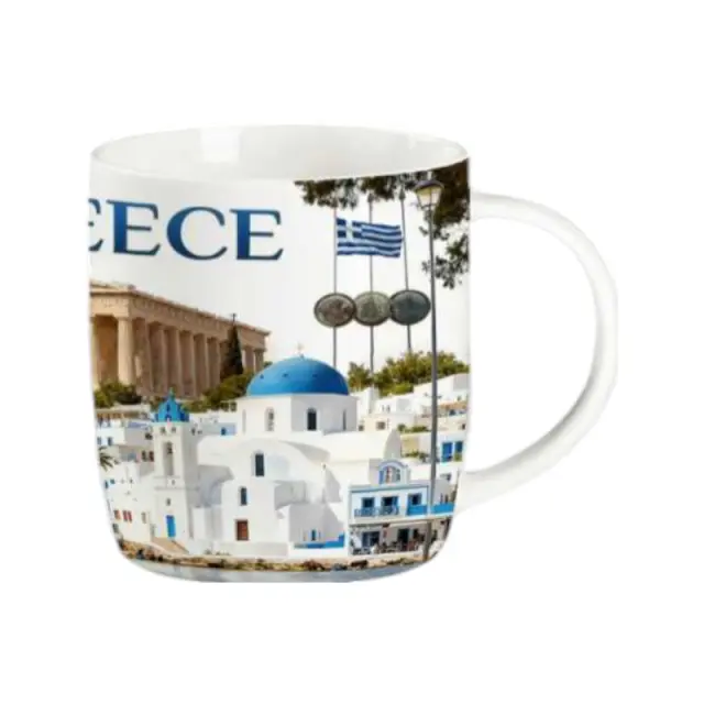 Σετ κεραμική κούπα Souvenir με κουτάλι - Greece - 241130