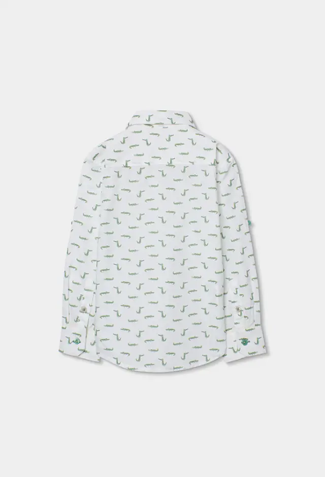 Boboli Poplin πουκάμισο με τύπωμα για αγόρι 813103-9871 2