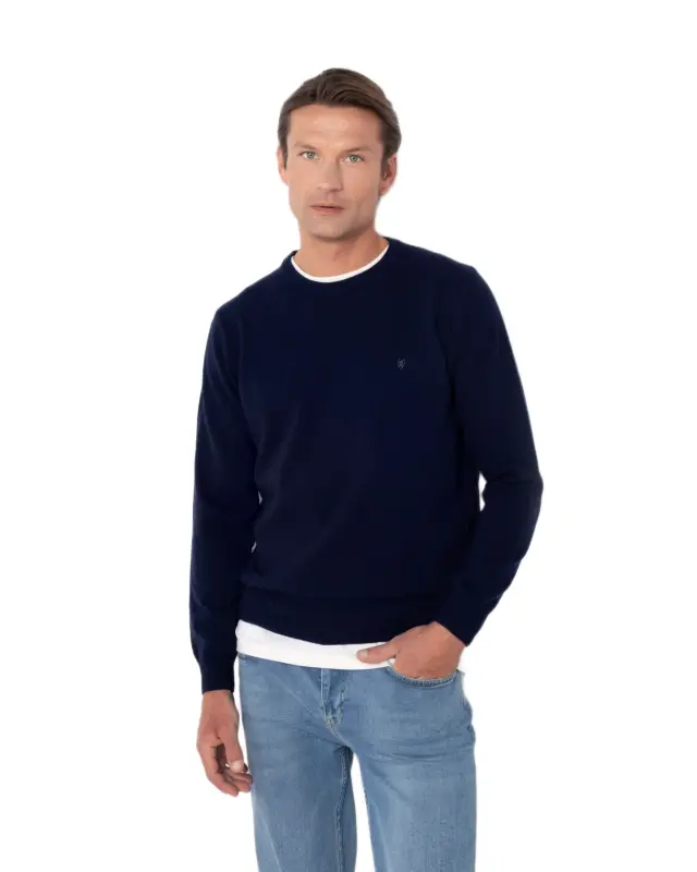 The Bostonians Lambswool ανδρική πλεκτή μπλούζα μακρυμάνικη 3MR00012-22