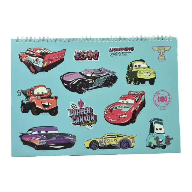 Μπλοκ ζωγραφικής 23x33εκ. με αυτοκόλλητα Disney Cars 2