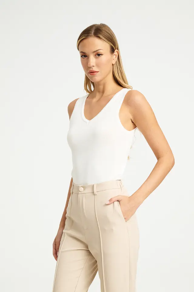 Πλεκτό Τοπ με V Ντεκολτέ DOMNA KNIT TOP - S 3