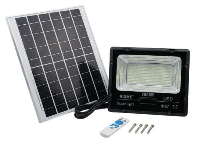 Στεγανός Ηλιακός Προβολέας LED 2000W με Τηλεχειριστήριο IP67 RZ-206