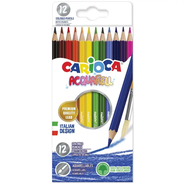 Σετ Μολύβια Ακουαρέλας Carioca, 12 Χρώματα
