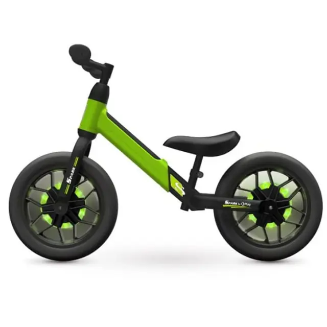QPlay Spark Ποδήλατο Ισορροπίας 12" με Φωτιζόμενες Ρόδες Green 3+ Ετών