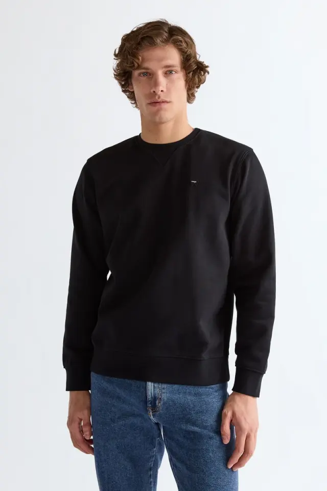 Wrangler Ανδρικό SIGN OFF CREW Φούτερ 112382356 - Black - XXL