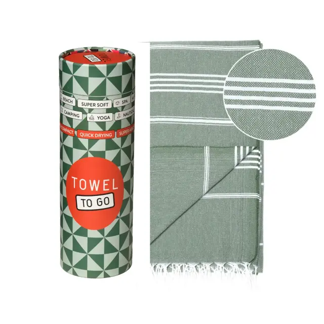 Towel To Go Ipanema Πετσέτα Θάλασσας - Hammam Khaki green