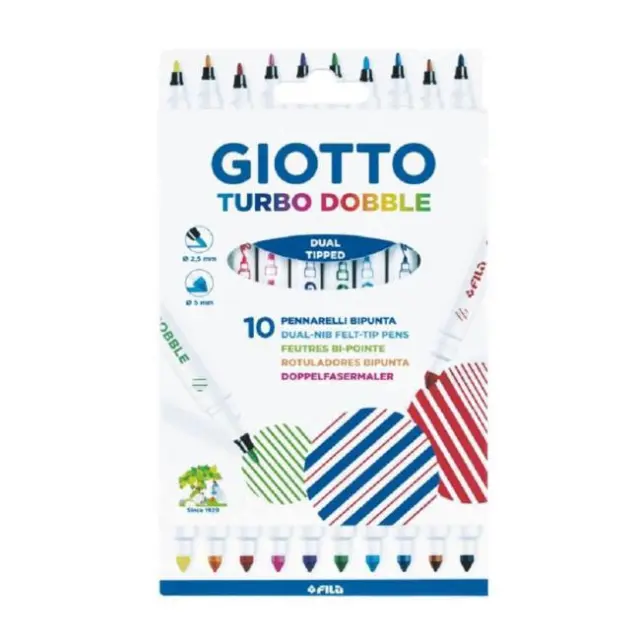 Giotto Μαρκαδόροι Ζωγραφικής Turbo Dobble 10 χρώματα (424600)