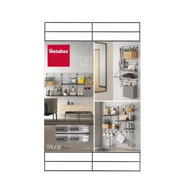 Μεταλλικό Πλέγμα Τοίχου Metaltex Mural Line Black 43x68 εκ.