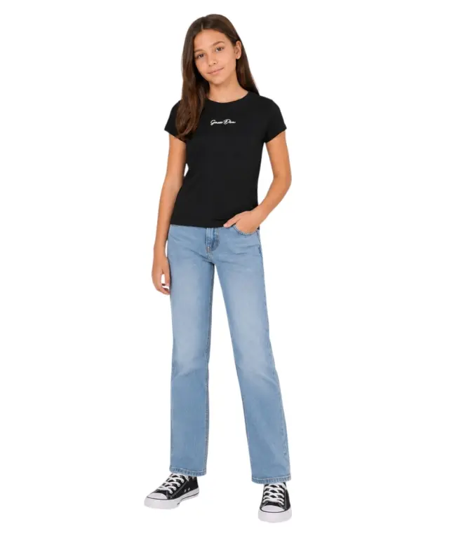 Guess Jeans - Παιδικό Κοντομάνικο Μπλουζάκι J6YI41K4760-JBLK Μαύρο - 12 ετών
