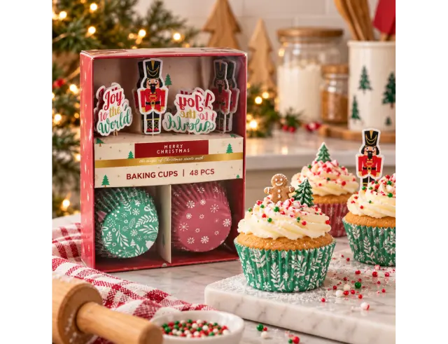 Σετ Χάρτινες Φόρμες & Toppers για cupcakes - 48 τεμάχια CUPCAKE SET OF 48PCS PAPER