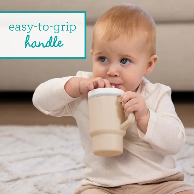 INFANTINO My 1st Tumbler -Το Πρώτο μου Ποτήρι χρ της αμμου- κύπελο με καλαμάκι σιλικόνης 260 ml 2