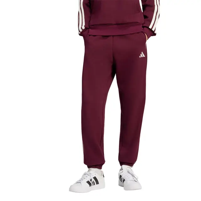 adidas Sportswear Women's 3Stripes Fleece Loose Cuffed Pants Μπορντό KZ2081 (adidas Sportswear)