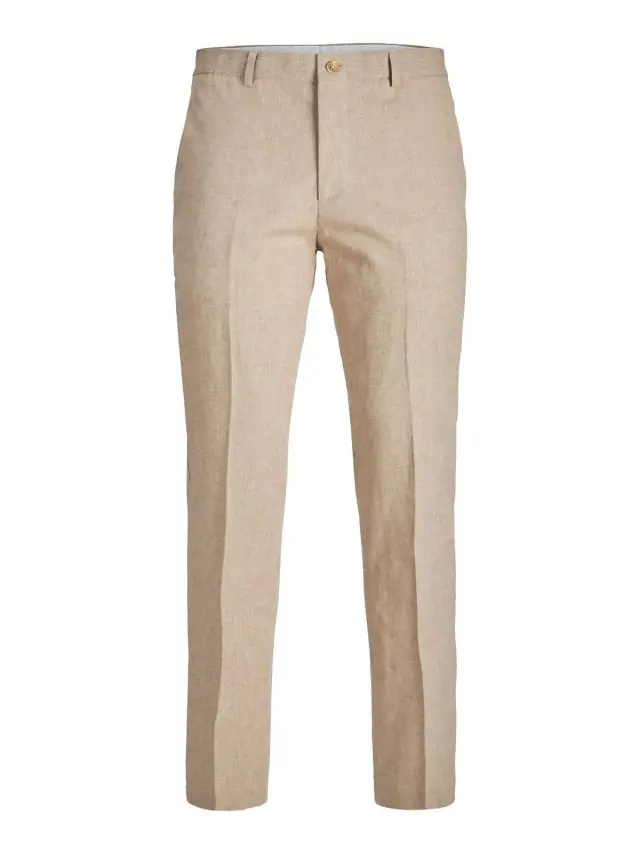 JPRRIVIERA LINEN TROUSER SLIM FIT SN Beige