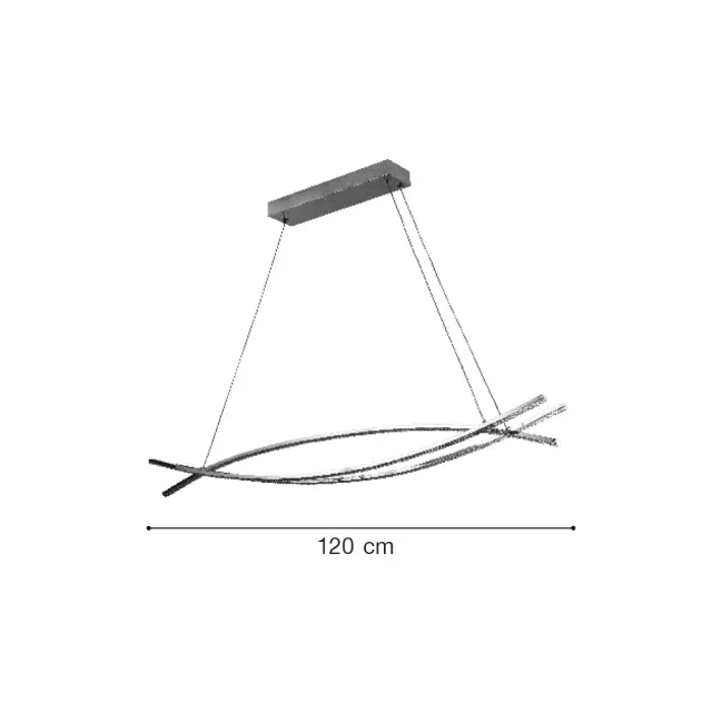 Inlight Κρεμαστό φωτιστικό LED 75W 3CCT (by switch on base) σε χρώμιο D:120cm (6093-Chrome) 2