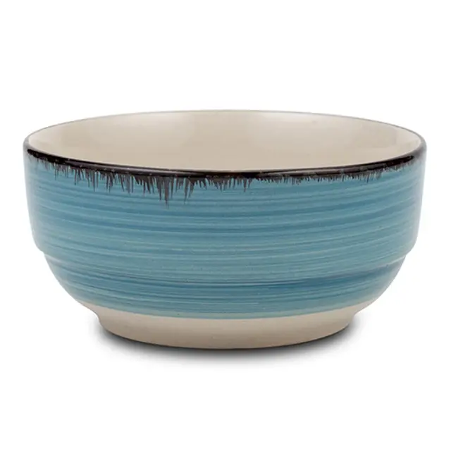 Μπολ Δημητριακών Stoneware "Lines Faded Blue" 14cm