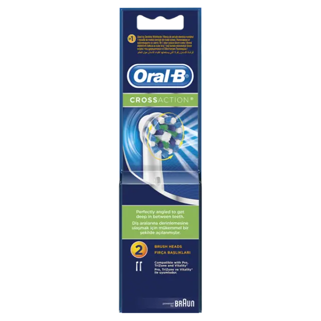 Oral-B Pro Cross Action Ανταλλακτικές Κεφαλές Ηλεκτρικής Οδοντόβουρτσας, 2 τεμάχια