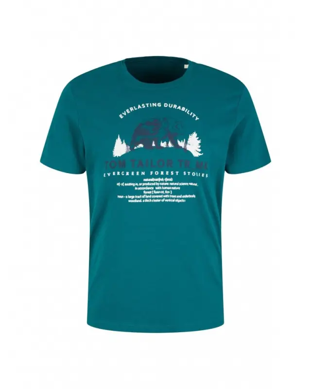 TOM TAILOR PRINTED T-SHIRT ΑΝΔΡΙΚΟ BLUE 2